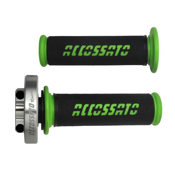 Comando gas rapido Accossato Silver manopole GR006 verde