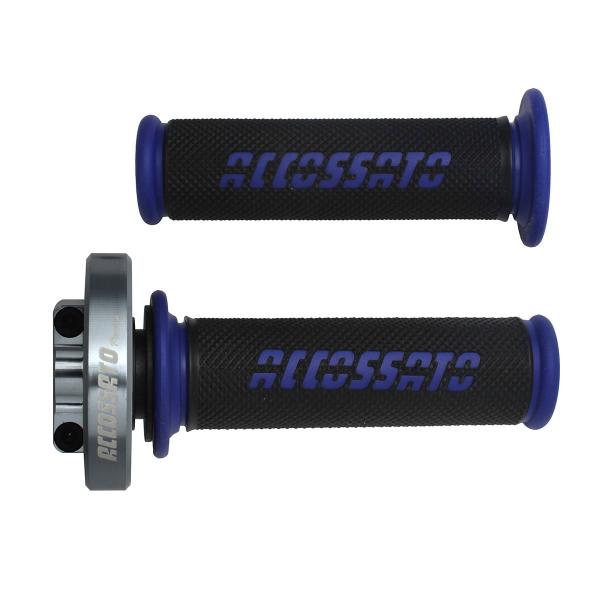 Comando gas rapido Accossato titanio manopole GR006 blu