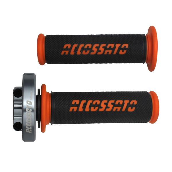 Comando gas rapido Accossato titanio manopole GR006 arancione