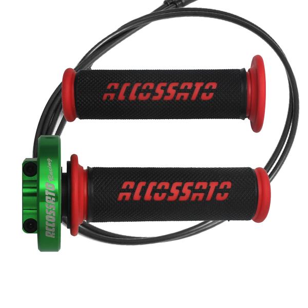 Accossato green quick throttle control grips GR006 red Triumph Thruxton 2010-2010