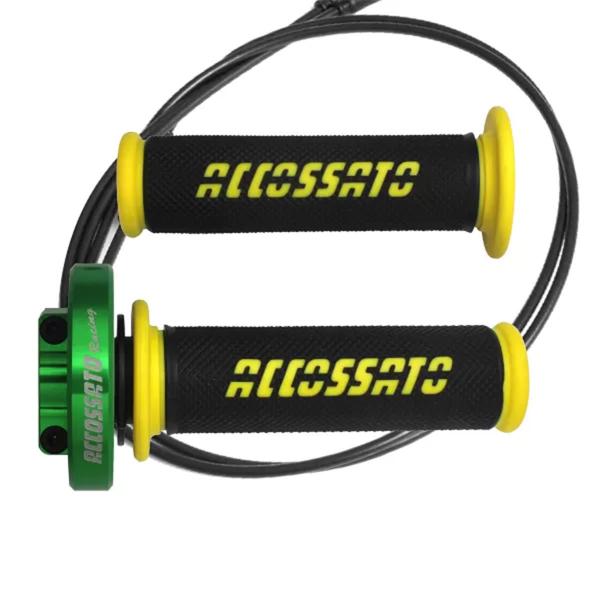 Accossato green quick throttle control grips GR006 gold Kawasaki ZX10R 2016-2020