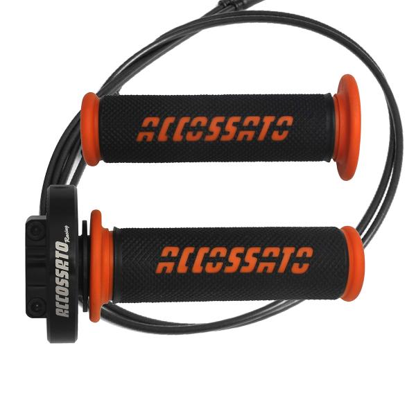 Accossato black quick throttle control grips GR006 orange Honda CBR1000 2004-2012