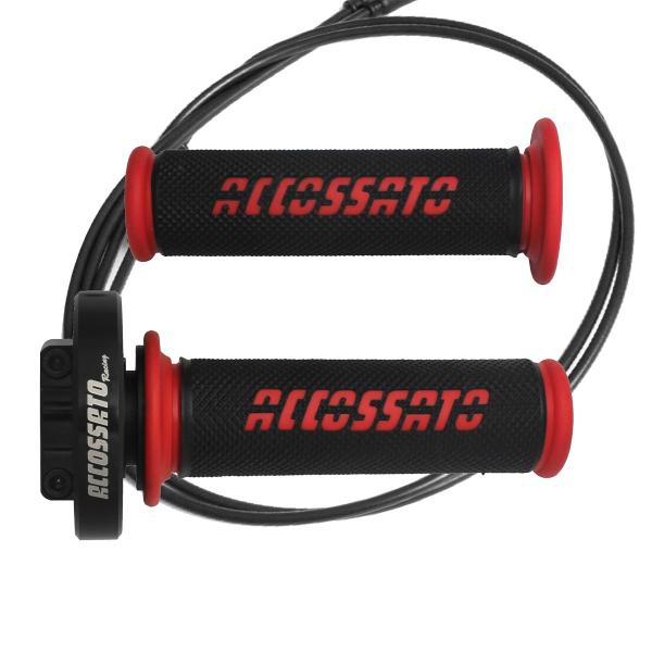 Accossato black quick throttle control grips GR006 red Yamaha YZF R1 2015-2019