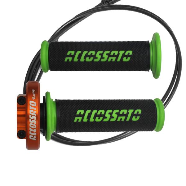 Comando gas rapido Accossato arancione manopole GR006 verde Suzuki GSXR1000 2017-2019