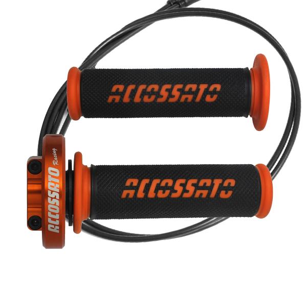 Comando gas rapido Accossato arancione manopole GR006 arancione Ducati 1098R 2008-2009
