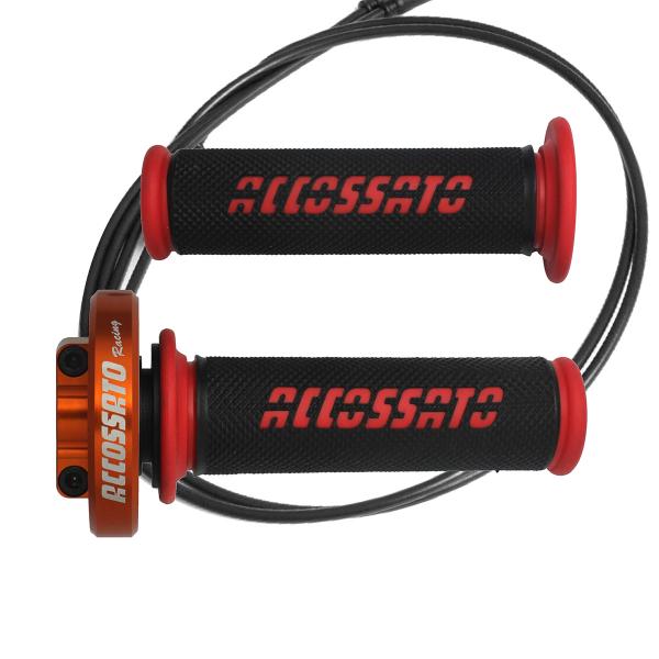 Comando gas rapido Accossato arancione manopole GR006 rosso Aprilia RSV4R 1000/ Factory 2009-2016