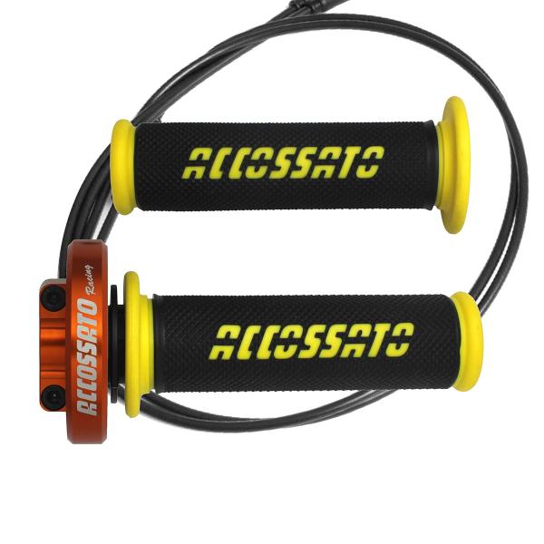 Comando gas rapido Accossato arancione manopole GR006 oro Aprilia RSV4 APCR 2012-2016