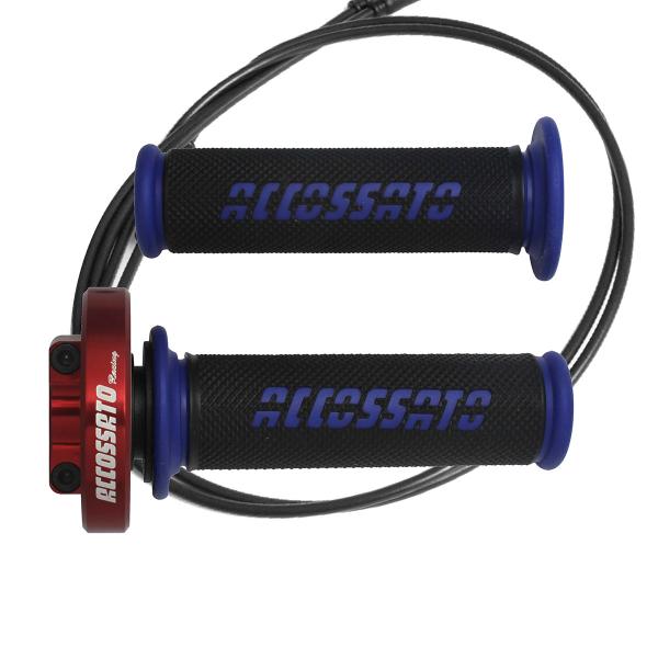 Accossato red quick throttle control grips GR006 blue Aprilia Tuono 1000R-Factory 2006-2009