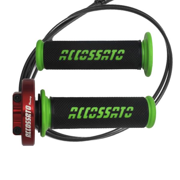 Accossato red quick throttle control grips GR006 green Kawasaki Ninja 250 2008-2010