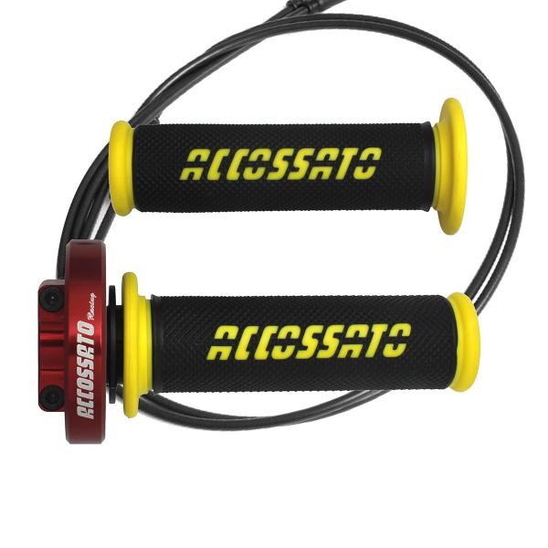 Accossato red quick throttle control grips GR006 gold Kawasaki Ninja 400 2018-2019