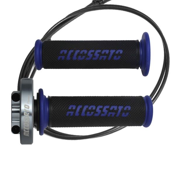 Comando gas rapido Accossato titanio manopole GR006 blu Kawasaki ZX6R 2013-2020