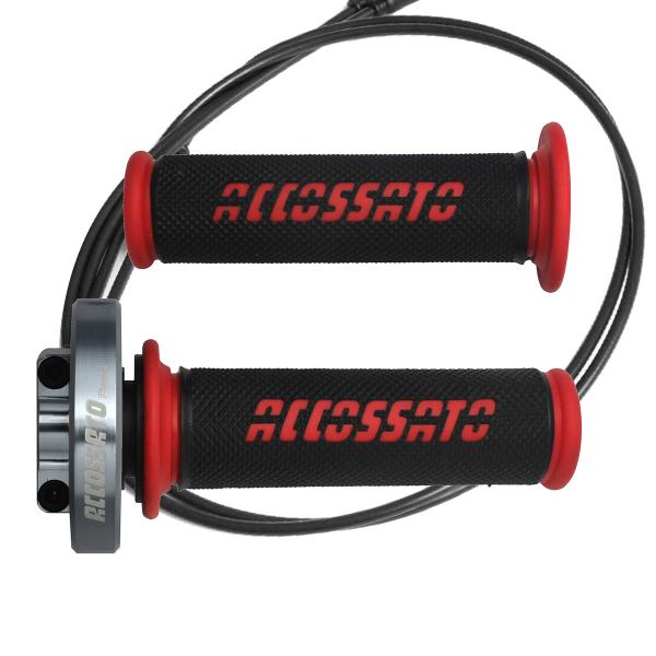 Comando gas rapido Accossato titanio manopole GR006 rosso Suzuki GSXR1000 2017-2019