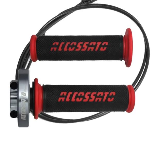 Accossato Titanio quick throttle control grips GR006 red Yamaha YZF R1 2004-2006