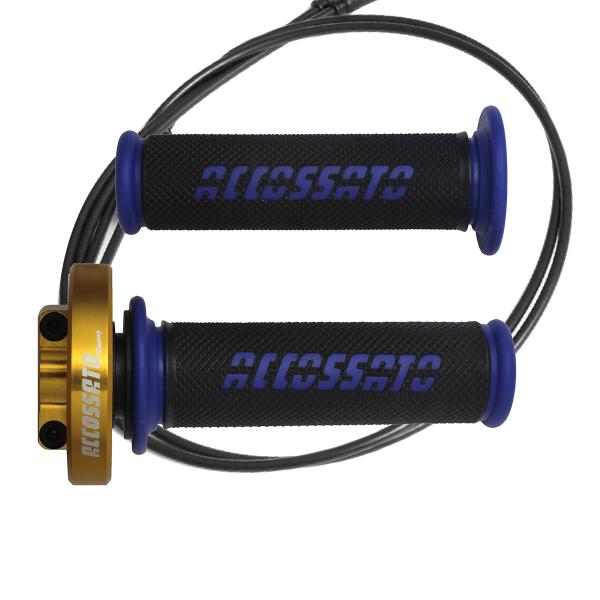 Accossato gold quick throttle control grips GR006 blue Kawasaki ZX6R 2013-2020