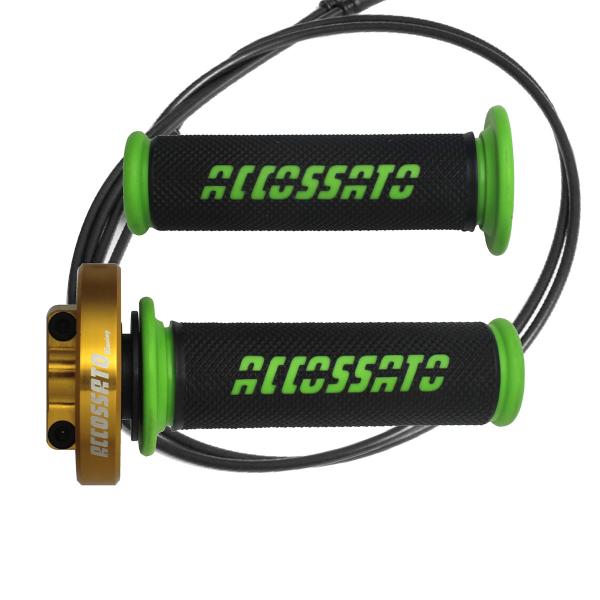 Accossato gold quick throttle control grips GR006 green Aprilia RSV4R 1000/ Factory 2009-2016