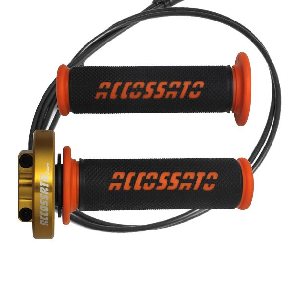 Accossato gold quick throttle control grips GR006 orange Suzuki GSXR1000 2007-2008