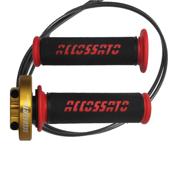 Accossato gold quick throttle control grips GR006 red Aprilia Tuono 1000R-Factory 2006-2009