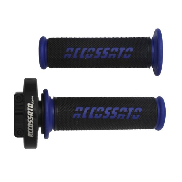 Accossato black quick throttle control grips GR006 blue BMW