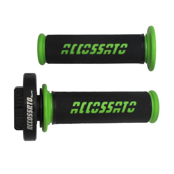 Accossato black quick throttle control grips GR006 green BMW