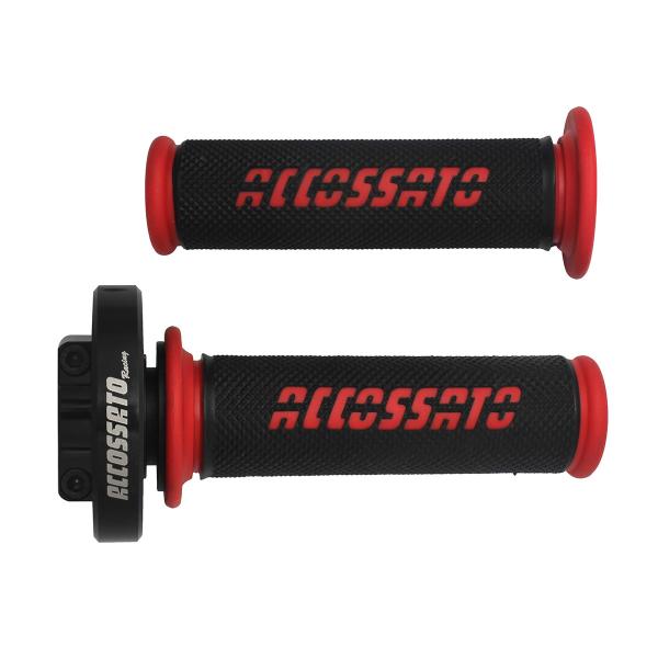 Accossato black quick throttle control grips GR006 red BMW