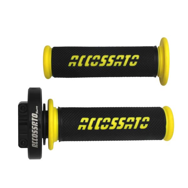 Accossato black quick throttle control grips GR006 gold BMW