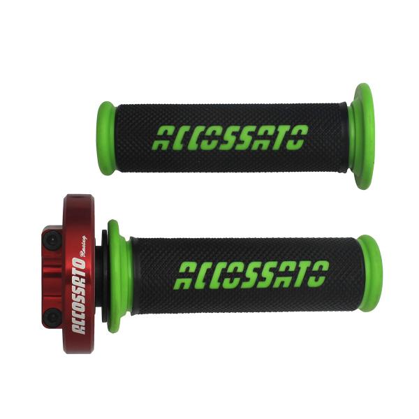 Accossato red quick throttle control grips GR006 green BMW