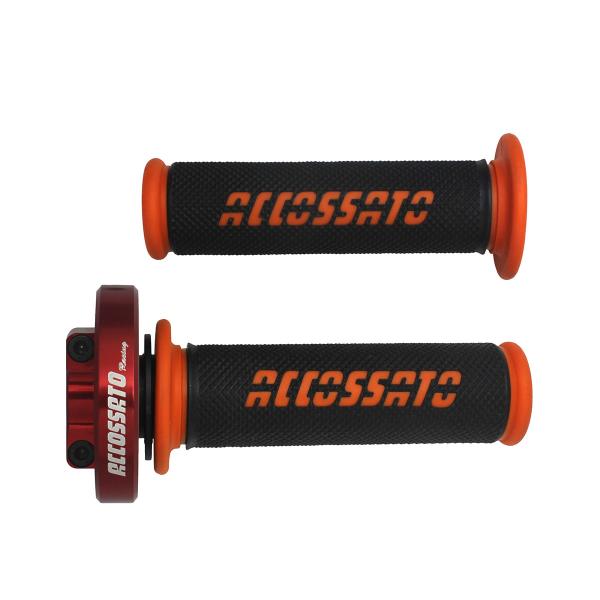 Comando gas rapido Accossato rosso manopole GR006 arancione BMW