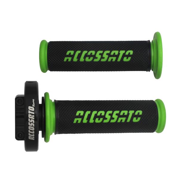 Accossato black quick throttle control grips GR006 green for CU002