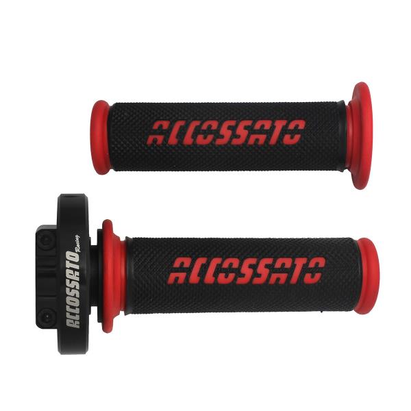 Accossato black quick throttle control grips GR006 red for CU002