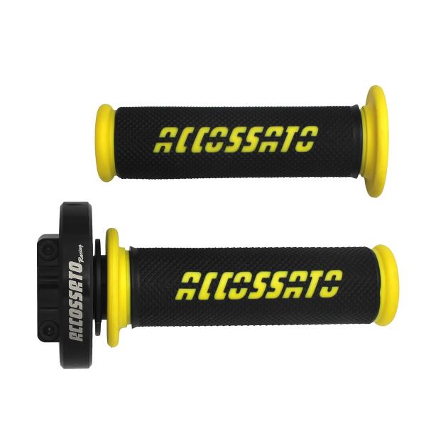Accossato black quick throttle control grips GR006 gold for CU002