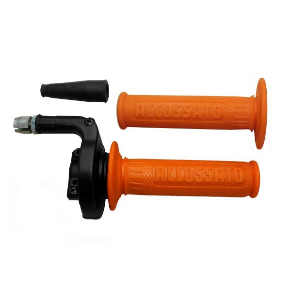 Comando gas Accossato monocavo cross-enduro con manopole GR003 arancione