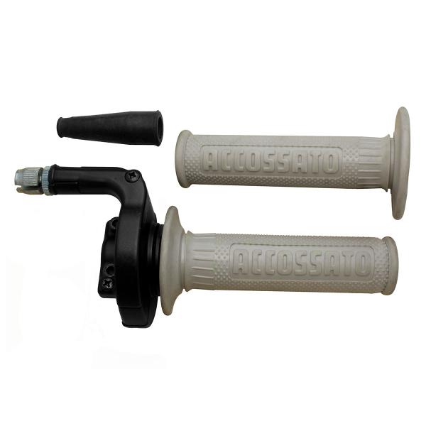 Comando gas Accossato monocavo cross-enduro con manopole GR003 grigie