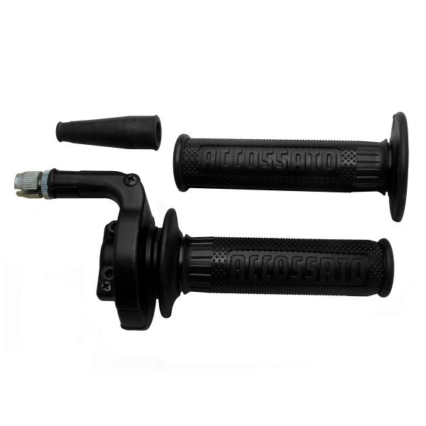 Comando gas Accossato monocavo cross-enduro con manopole GR003 nere