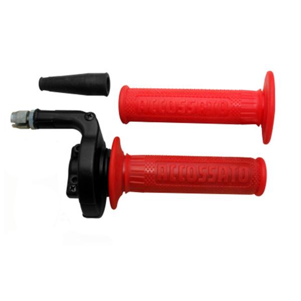Comando gas Accossato monocavo cross-enduro con manopole GR003 rosse