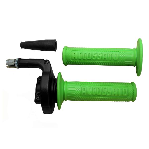 Comando gas Accossato monocavo cross-enduro con manopole GR003 verdi