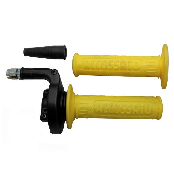 Comando gas Accossato monocavo cross-enduro con manopole GR003 gialle