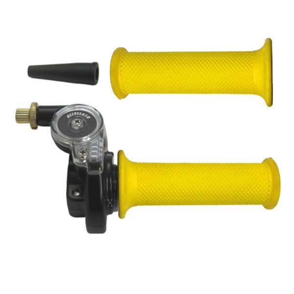 Accossato 2T throttle control with single cable for scooters and offroad with grips GR001 gold