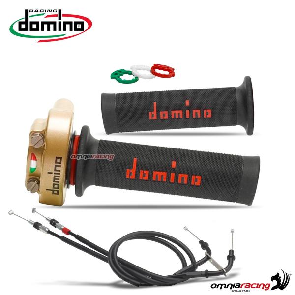 Comando gas rapido XM2 Domino oro con manopole e con cavi per Ducati 848/1098/1198