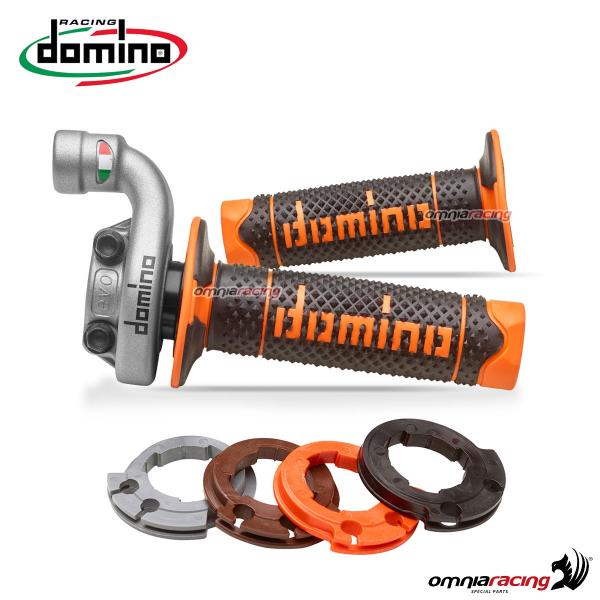 Comando gas rapido KRK EVO Domino con manopole nero/arancione per uso Off-Road