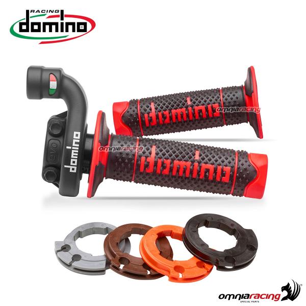 Comando gas rapido KRK EVO Domino con manopole nero/rosso per uso Off-Road