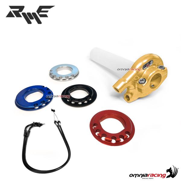 Comando gas rapido Robby Moto standard oro 22 mm con cavi specifici per Suzuki GSXR1000 2005>2014