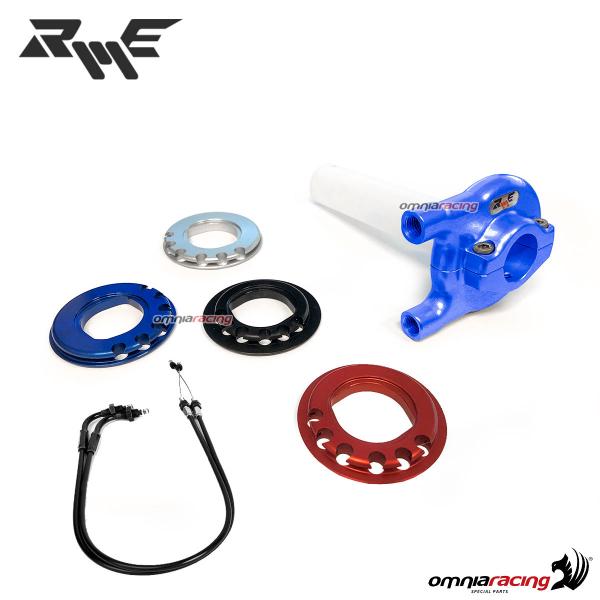 Comando gas rapido Robby Moto competition blu 22 mm con cavi specifici per Kawasaki ZX10R 2004>2005