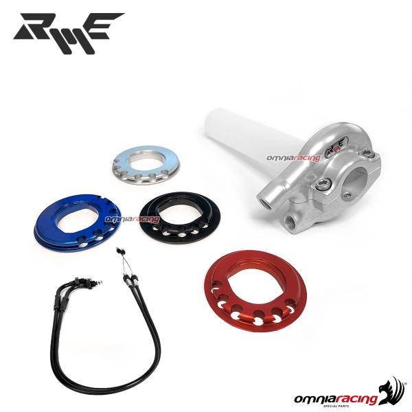 Comando gas rapido Robby Moto standard silver 22.2mm + cavi specifici Suzuki GSXR1300 Hayabusa 05>14