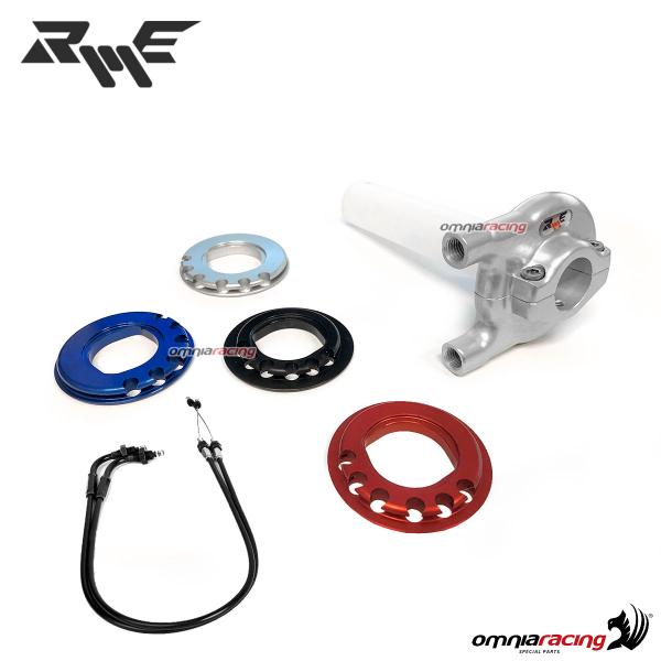Comando gas rapido Robby Moto competition silver 22.2mm + cavi specifici Kawasaki ZX6RR/636 05>06