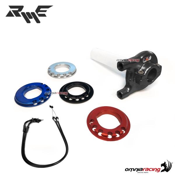 Comando gas rapido Robby Moto competition nero 22.2mm + cavi specifici Suzuki GSXR600/GSXR750 06>10