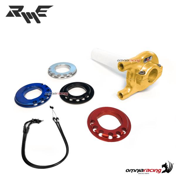 Comando gas rapido Robby Moto competition oro 22.2mm + cavi specifici Kawasaki Z750/Z1000 2003>2009