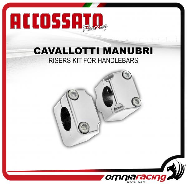 Accossato Trasformations Risers kit (24mm) for Off-Road Motorcycles, Silver colour