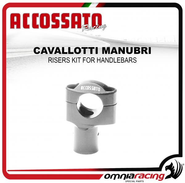 Accossato Cavallotti Risers Manubrio Moto Stradali kit manubrio 28mm colore argento