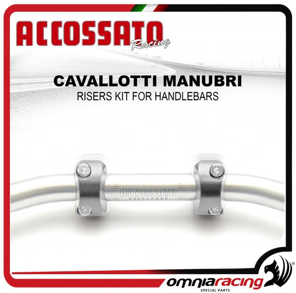 Accossato Cavallotti Risers  Manubrio Kit di Trasformazione da 22mm a 28mm colore Argento