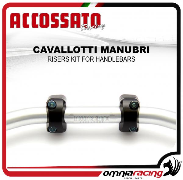 Accossato Cavallotti Risers Manubrio Kit di Trasformazione da 22mm a 28mm colore nero